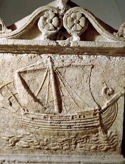 Detail of the Ship Sarcophagus, from Sidon by Phoenician
